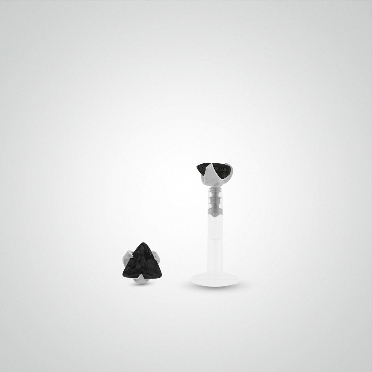 Piercing helix or blanc et oxyde de zirconium noir