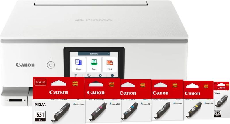 Canon - PIXMA TS8751 - All-in-One Printer - Wit - Inclusief 1 set extra inkt
