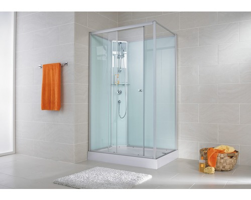 SCHULTE Ibiza Express Plus complete douche-unit, linksdraaiend, 80 x 120 x 204 cm, natuurlijk aluminium