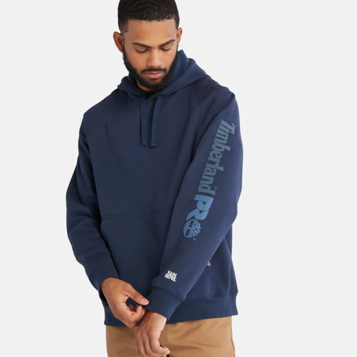 Moletom com capuz Timberland PRO Hood Honcho Sport para homens na cor azul marinho.