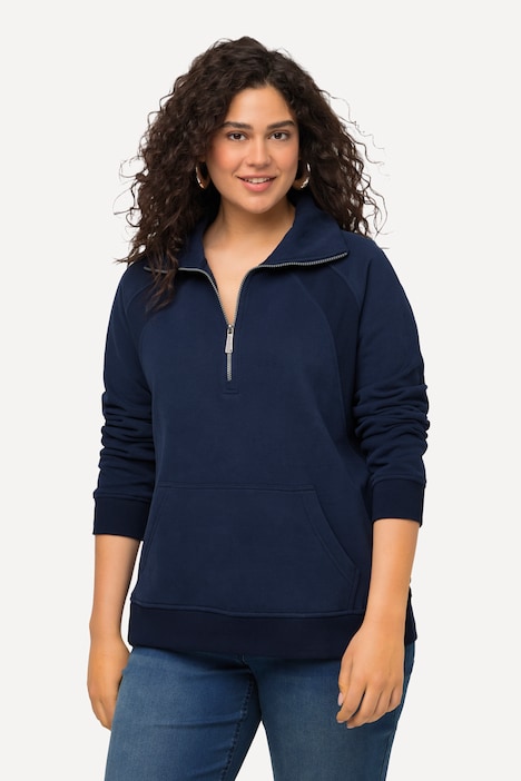 Sweatshirt, Stehkragen, Zipper, Langarm