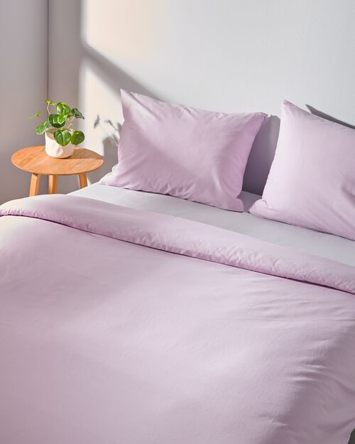housse de couette en coton doux 200x200/220 lilas