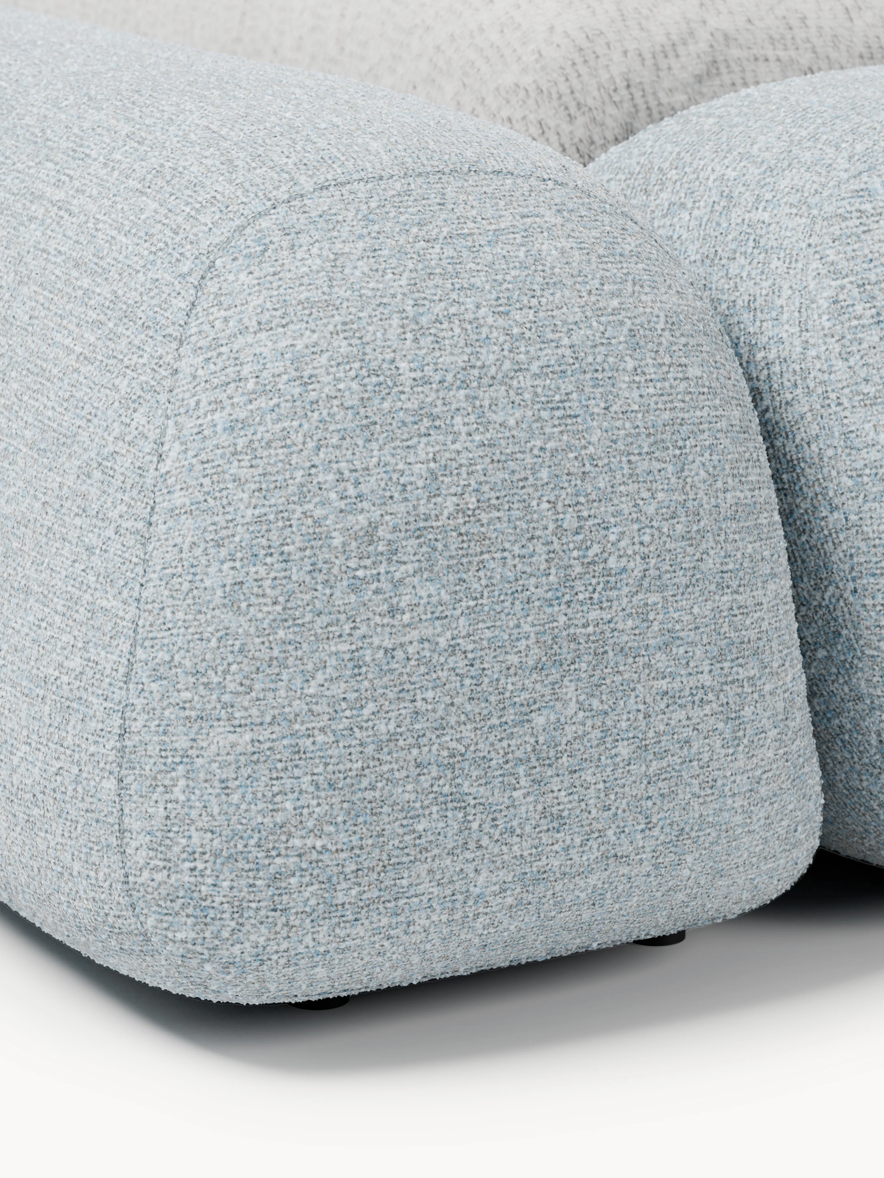 Bouclé gestoffeerd bed Wolke met opbergruimte