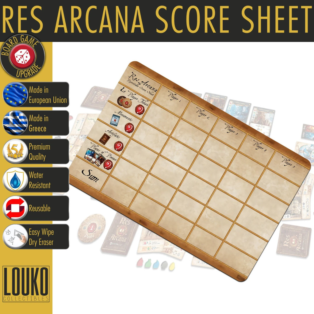 Res Arcana - Feuille de score réinscriptible