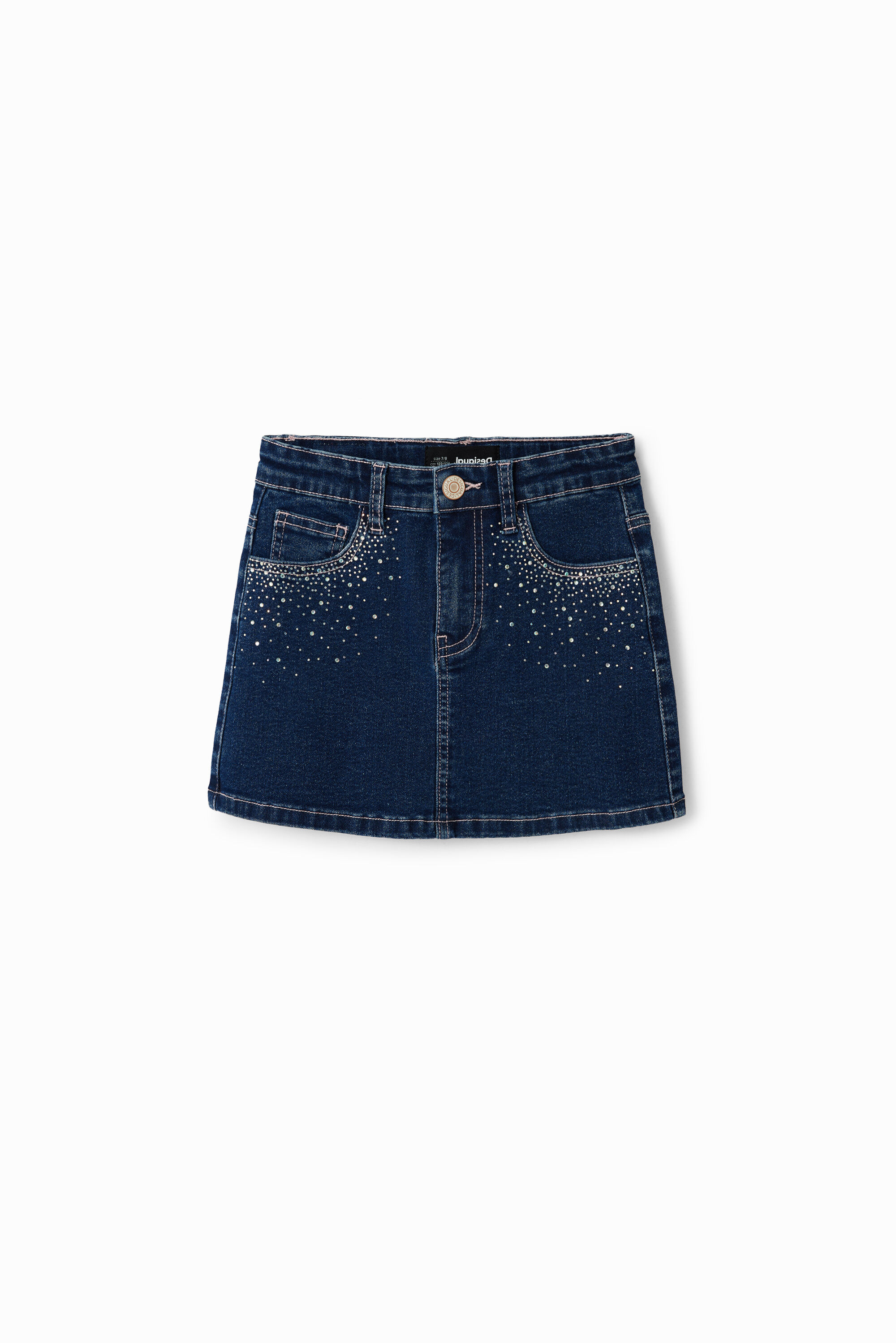 Mini-jupe jean strass