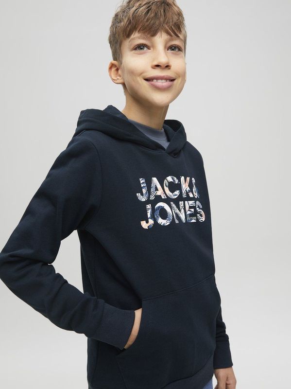 JACK&JONES JUNIOR JJEBRYAN CORP LOGO HOODIE - Sky Captain - Sweatstof