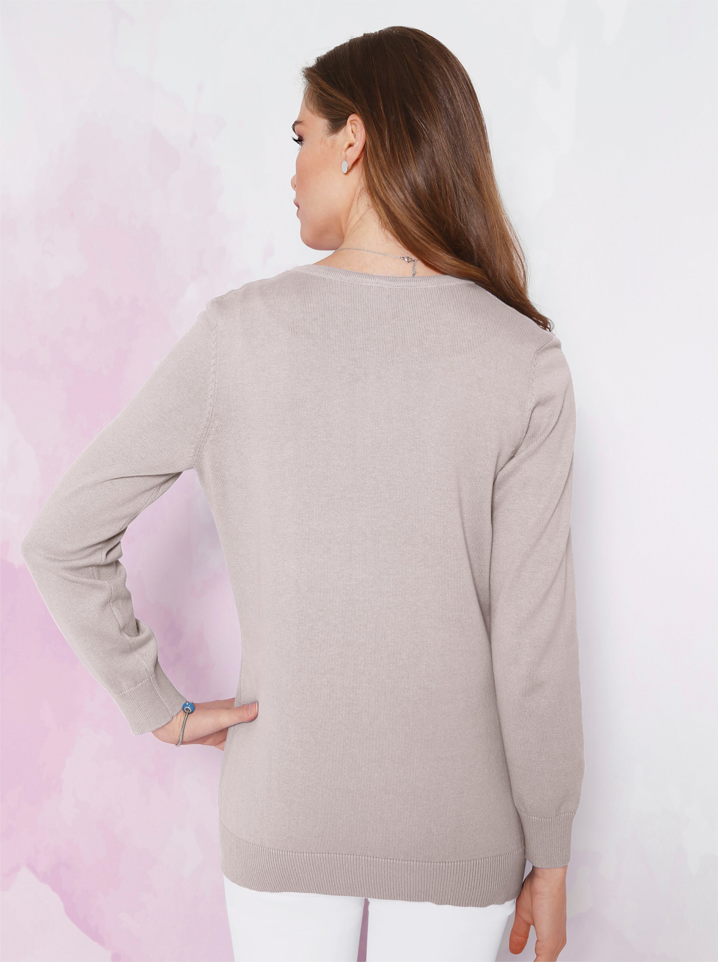 Strickjacke mit farblich abgestimmter Knopfleiste