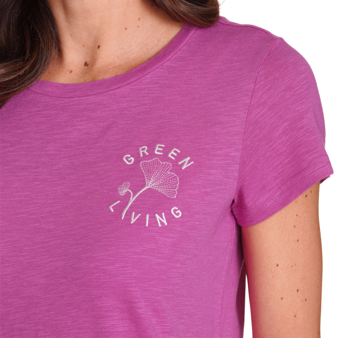 Gina Collection Damen T-Shirt mit Frontprint pink