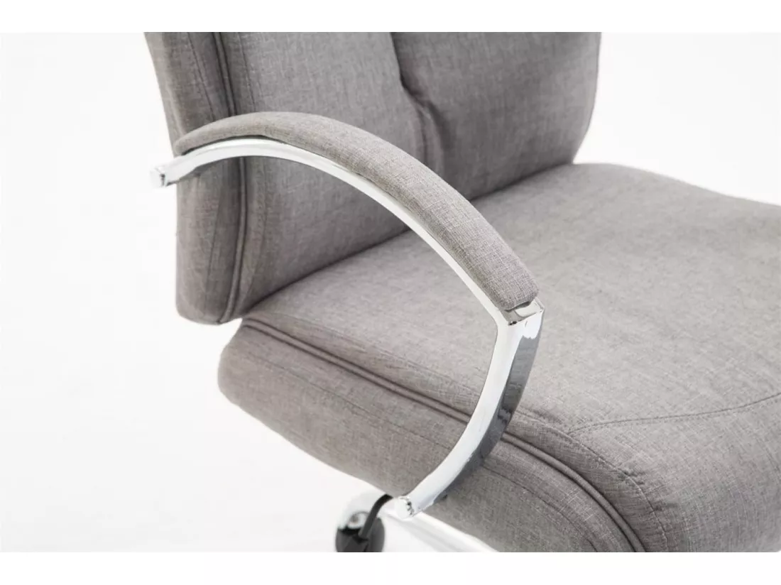 Chaise de bureau - Tissu & Métal chromé - Gris - XL Vaud