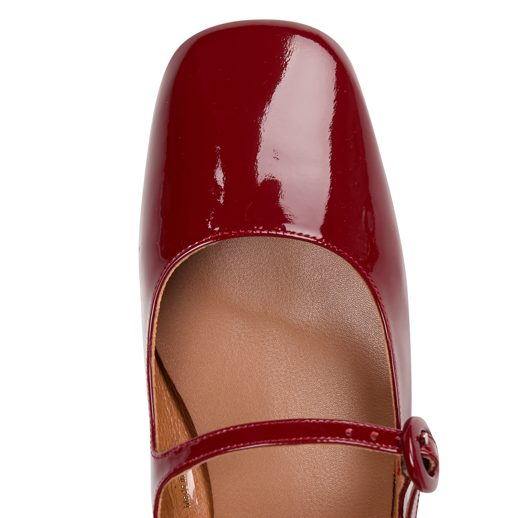 DELOU - Babies en cuir glacé | Rouge