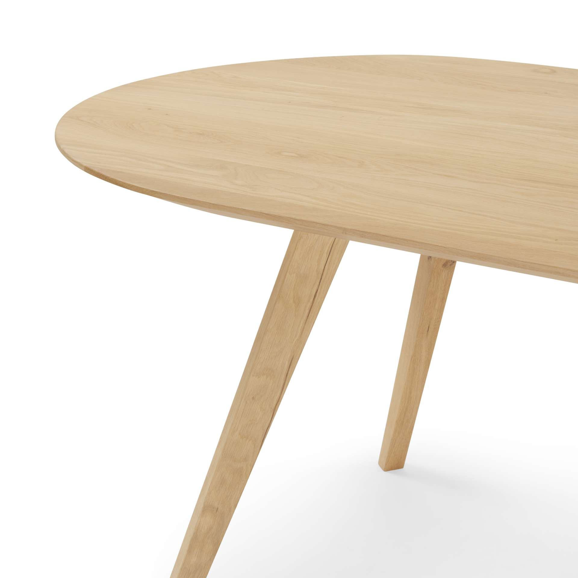 Eettafel Mila plat ovaal groove naturel 180x90 cm