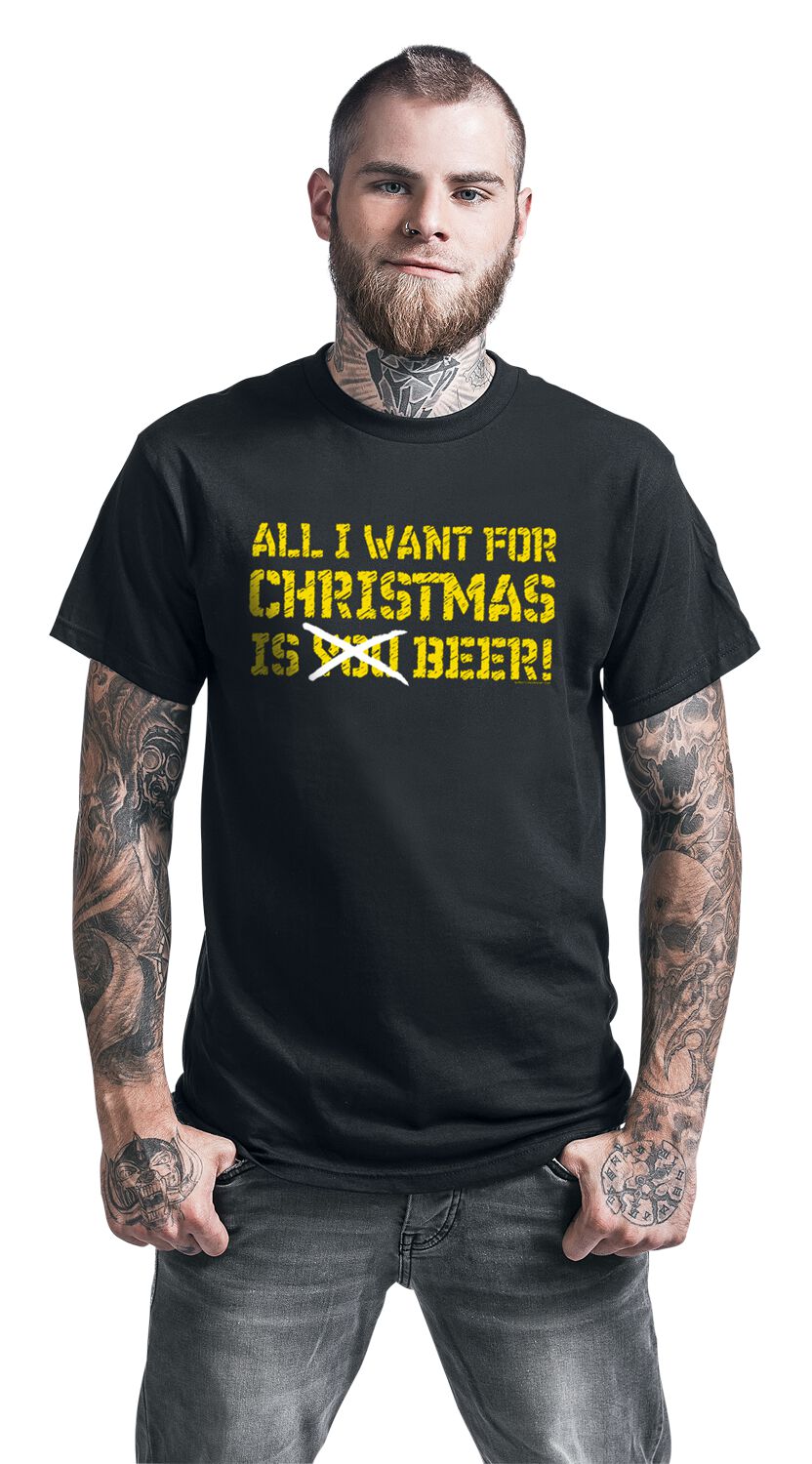 All I Want For Christmas Is Beer | Alcohol & Party T-Shirt Manches courtes