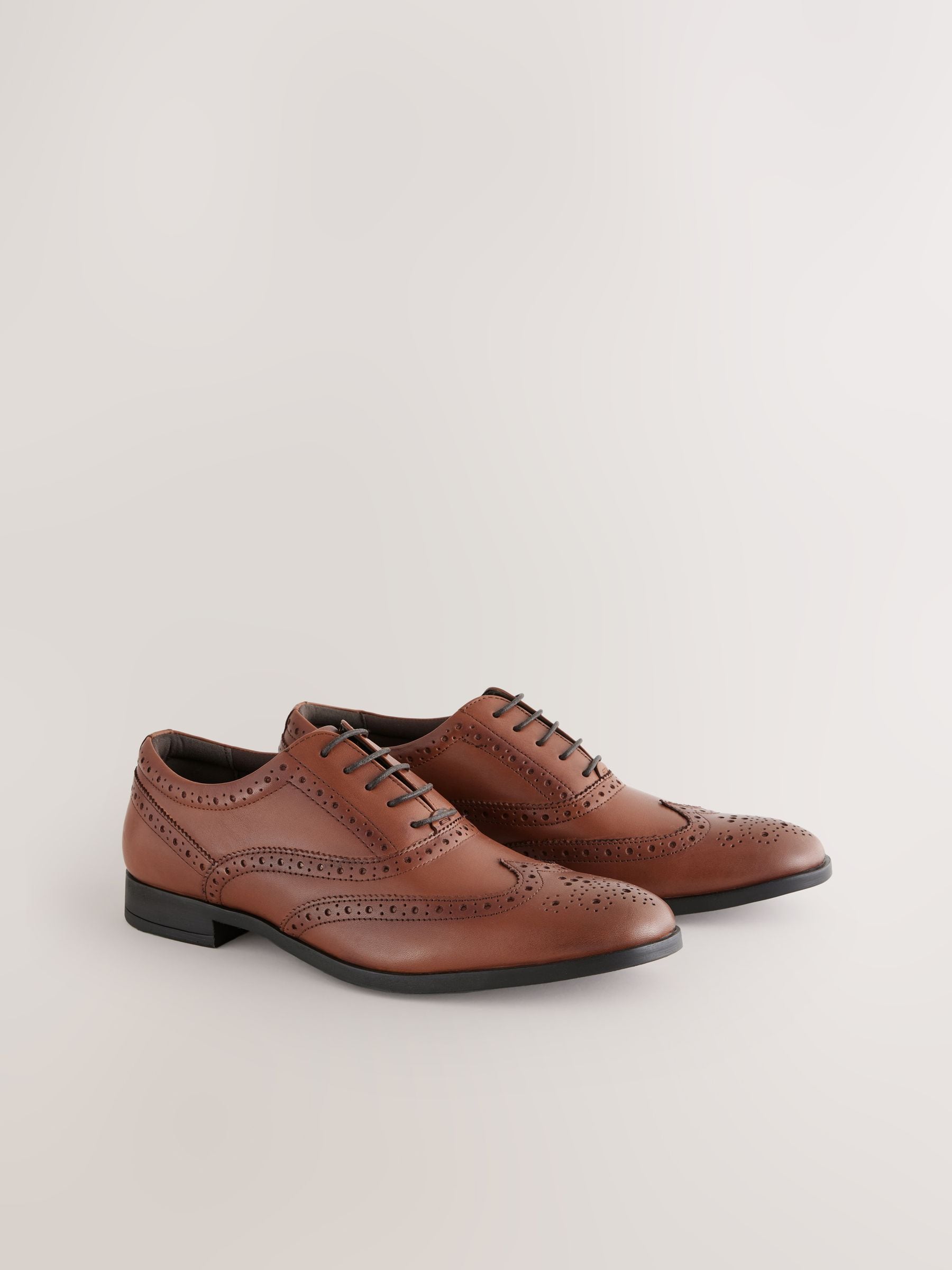 Lichtbruin - Standaard pasvorm - Leren Oxford brogues
