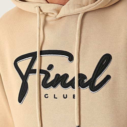 Sweat Capuche Broderie Signature 1094 Beige