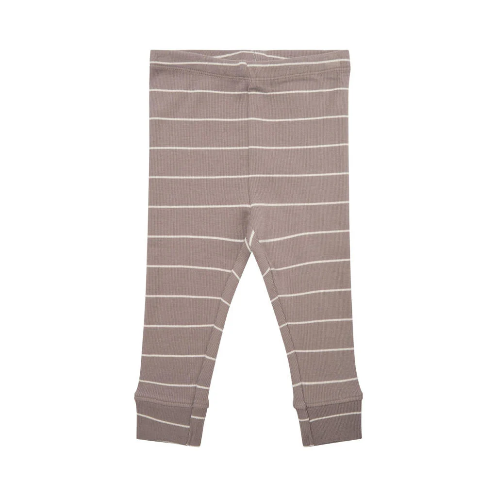 Sofie Schnoor baby gestreepte slim fit broek taupe/wit