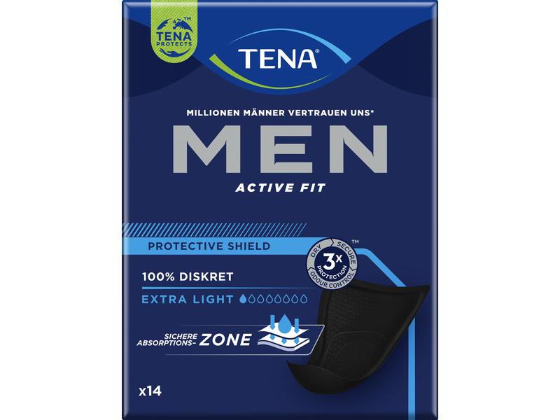 Tena Men Active Fit Protective Shield 14 Stück Für Männer mit leichter Blasenschwäche oder Inkontinenz