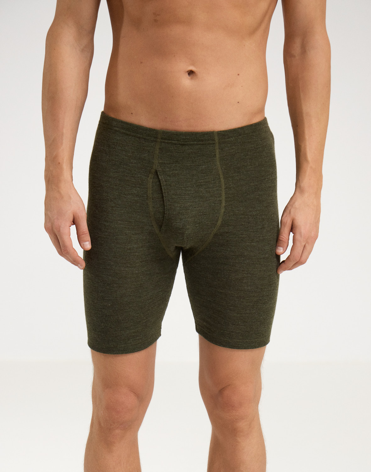 Lange boxershort van merinowol met gulp voor heren