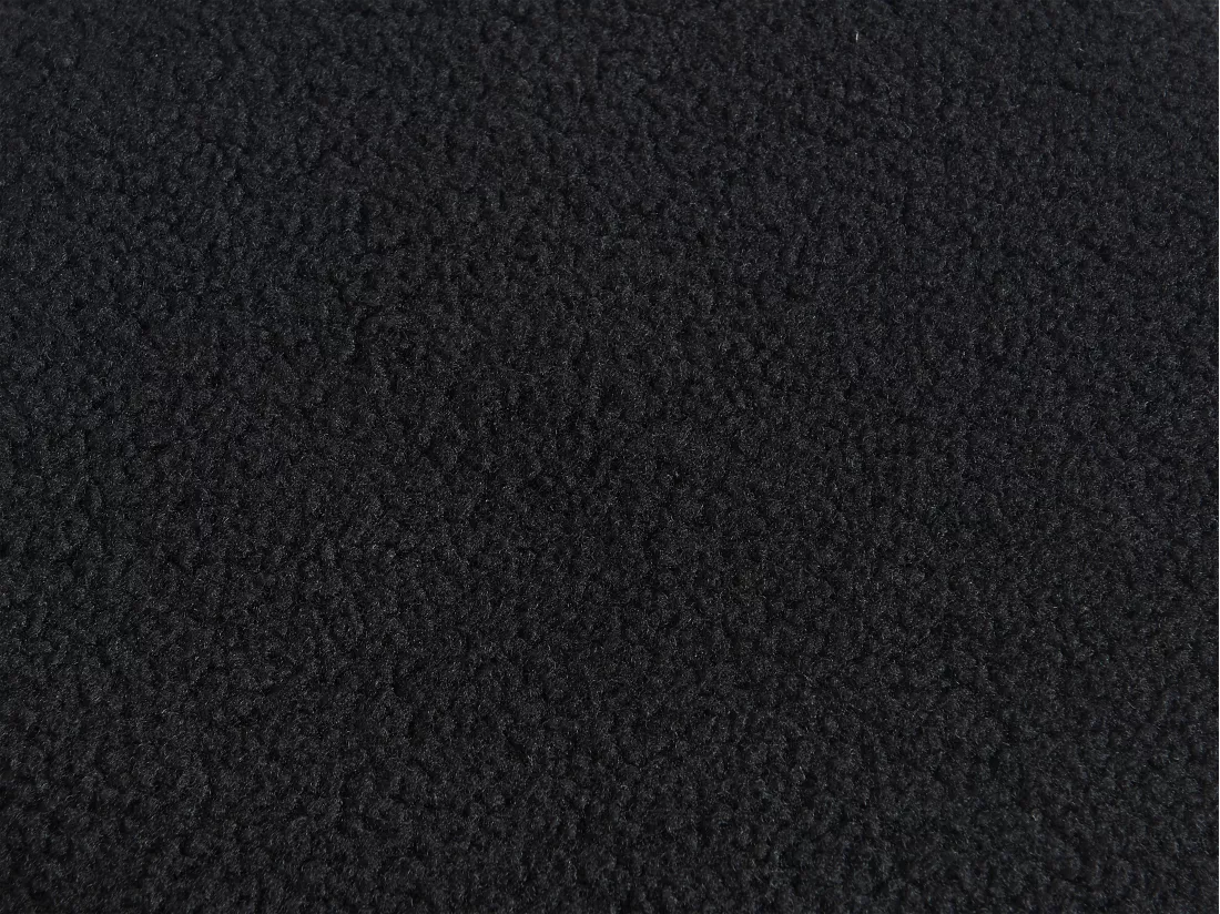 Table basse en MDF + 4 poufs en tissu bouclette - Naturel et noir - AKSAY