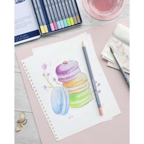 FABER-CASTELL Goldfaber Aqua Aquarellstift, Pastelltöne, 12er Metalletui