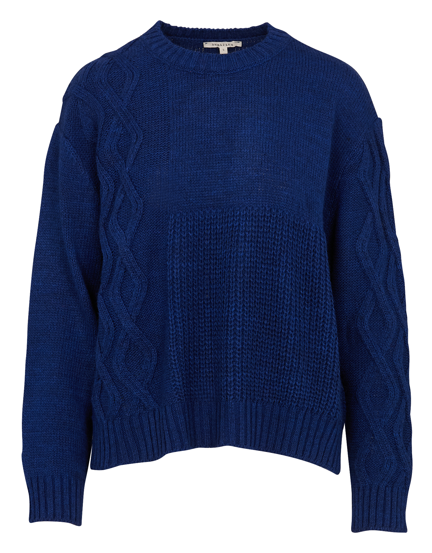 Pull droit en maille torsadée | Bleu