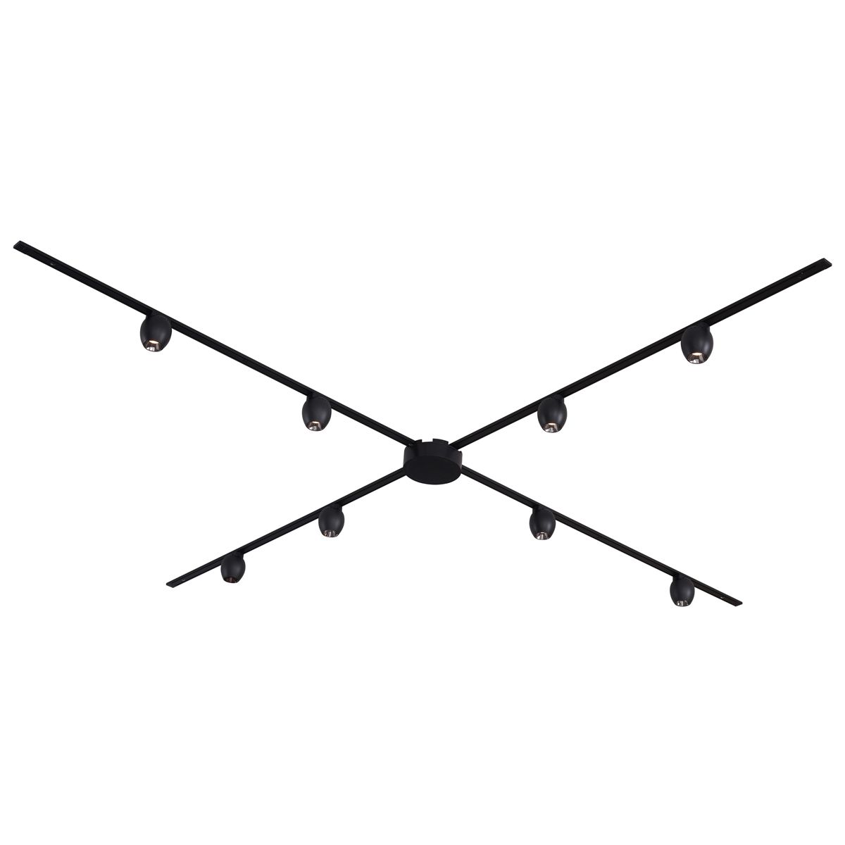 Modern railsysteem met 8 spots zwart 1-fase - Magnetic Zagaye