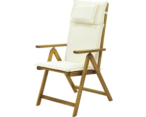 Garden Place Alina 8-delige tuinmeubelset. Bestaande uit: 4 stoelen, bank, ligstoel, kruk, opklapbare acaciahouten tafel met uitschuifbaar onderstel inclusief kussen.