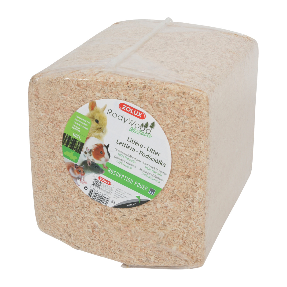 Litière lapin bois copeaux de pin 165l 165 litres