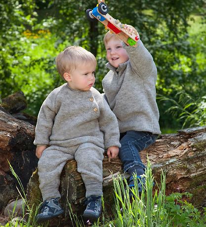 Engel Pullover - Wolle - Graumeliert