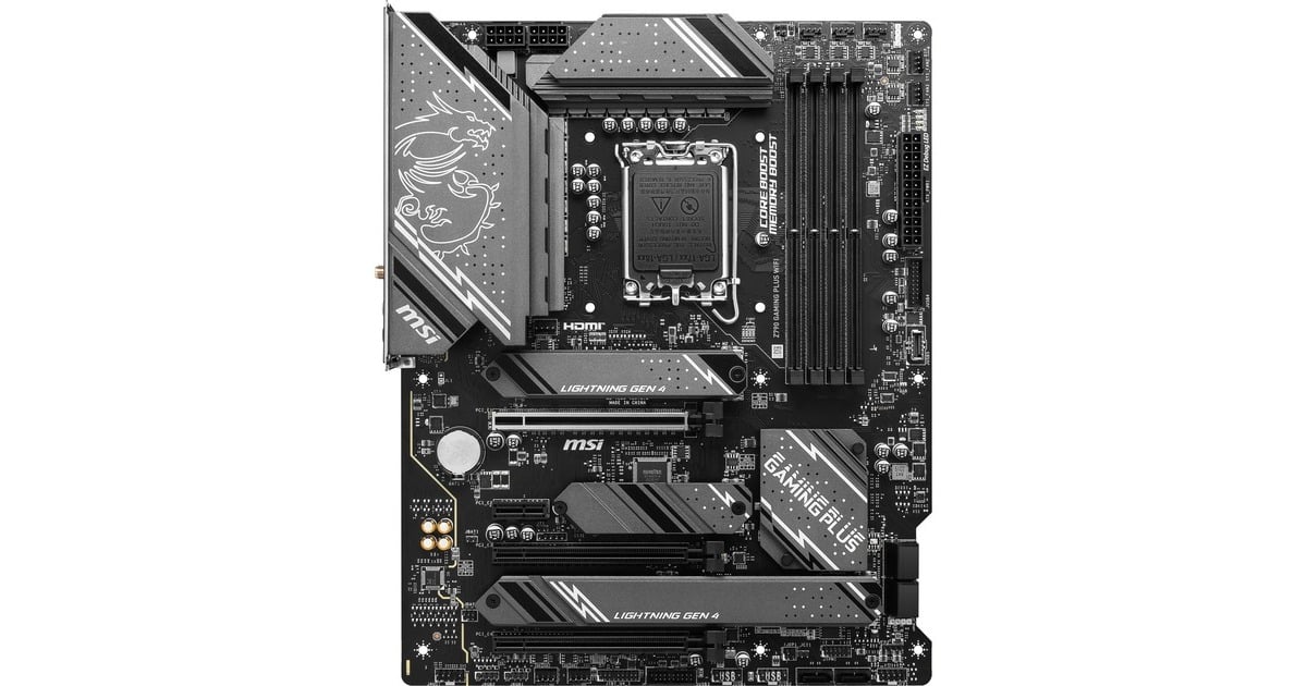 MSIZ790 GAMING PLUS WIFI socket 1700 moederbord  (Grijs/zwart, RAID, 2.5 Gb-LAN, WLAN, BT, Sound, ATX)