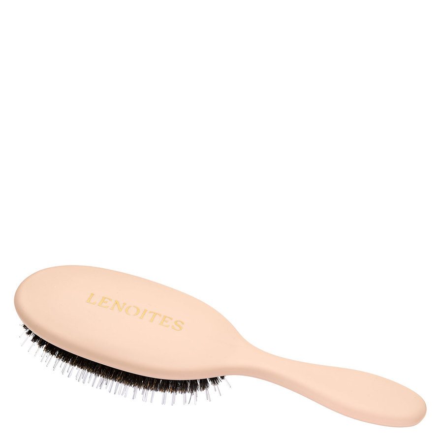 Lenoites Hair Brush Wild Boar with Pouch and Cleaner Tool Blush