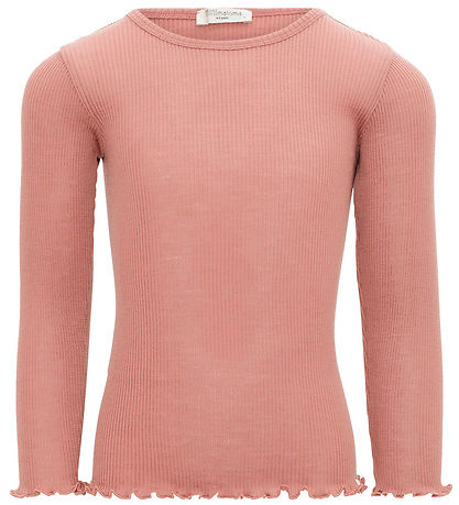 Minimalisma Bluse - Rib - Wolle - Atlantik Frill - Moltebeere