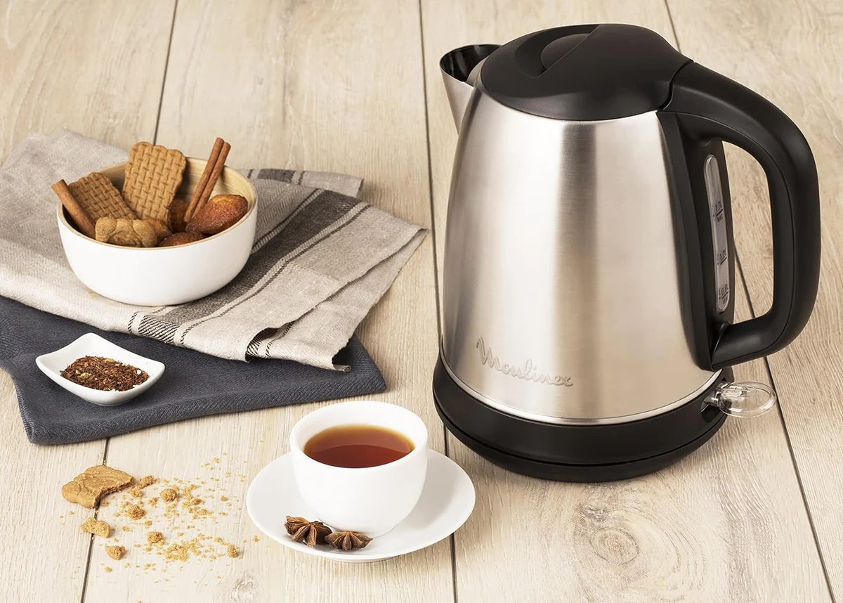 bouilloire électrique de 1,7L sans fil 2400W gris noir Moulinex