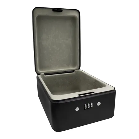 Idena Sicherheitsbox - mit Zahlenschloss, aus Metall, 20 x 15 x 6 cm, schwarz