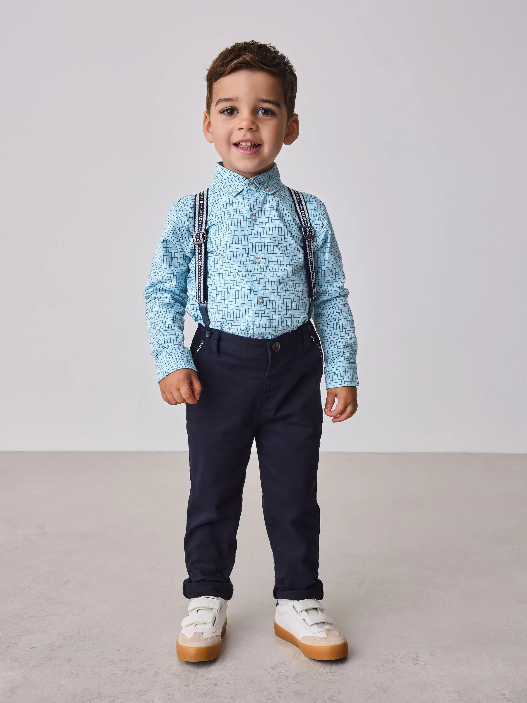 Blauw/marine - Baker by Ted Baker Shirt Trousers and Braces Set