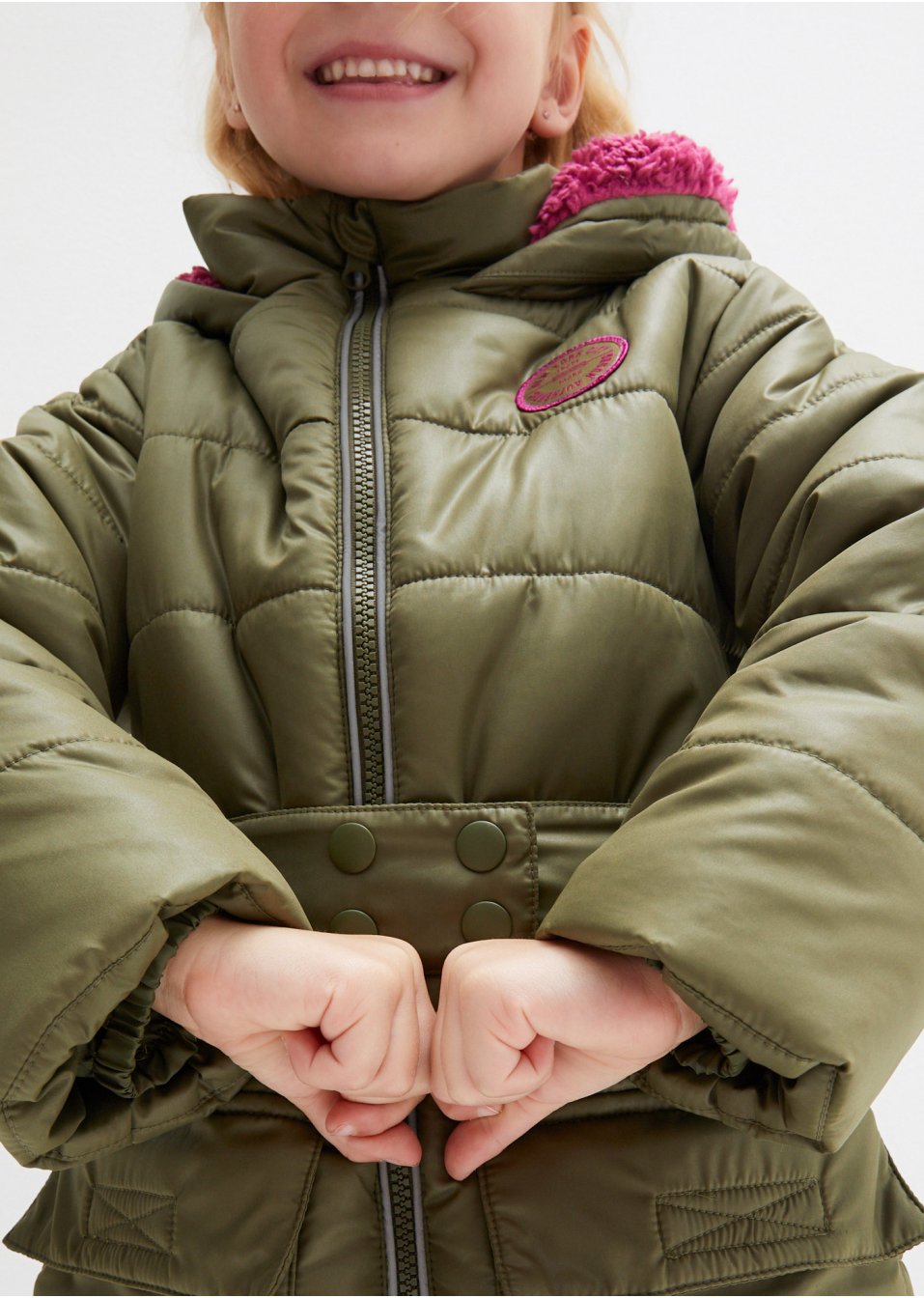 Veste hiver fille avec ceinture, doublée