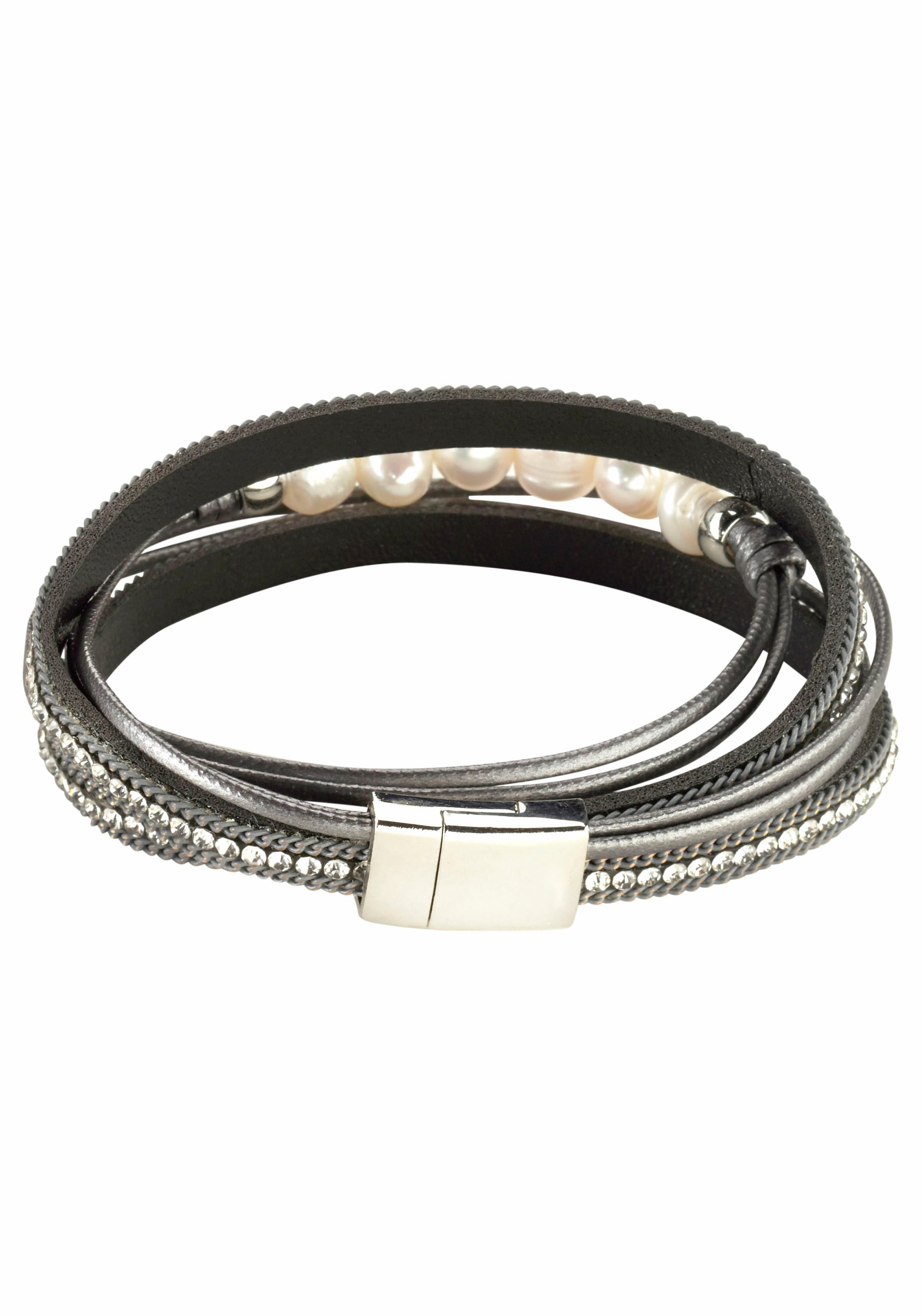 Firetti Armband »zum Wickeln, trendy« mit Strassstein - mit Wachsperle