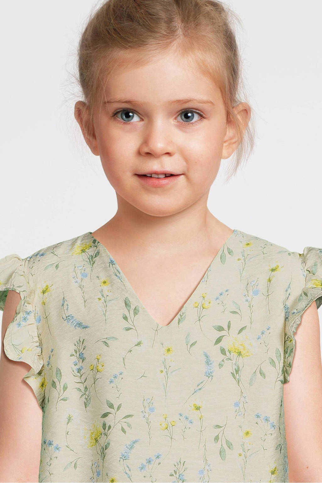 VERO MODA GIRL gebloemdetop VMJOSIE ecru/geel/groen