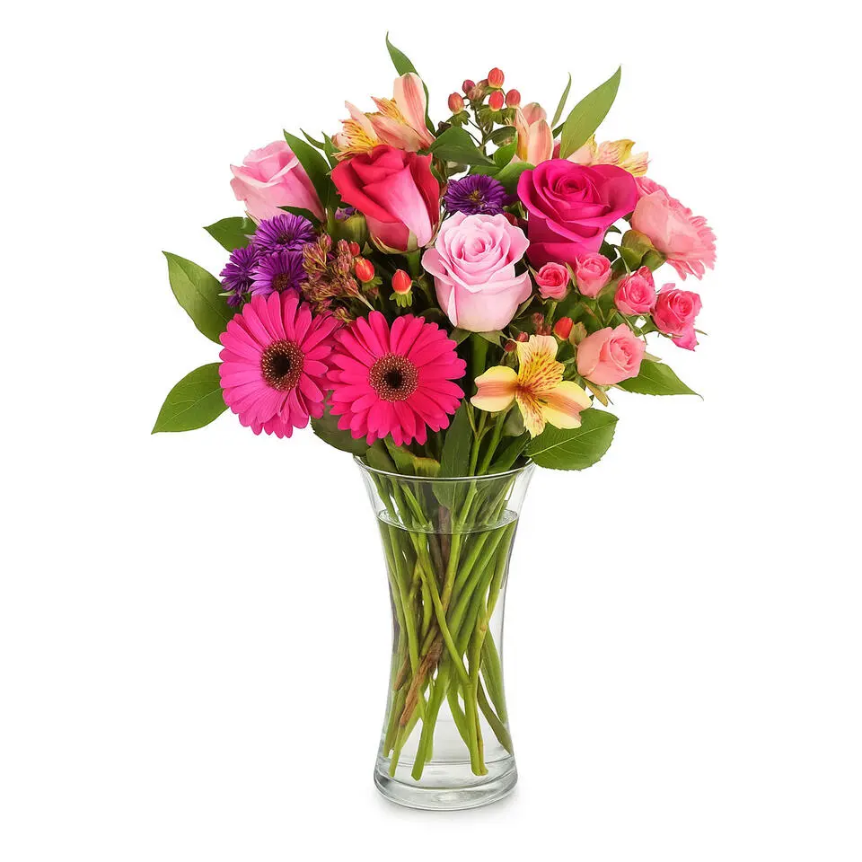 Giftdecor Bloemenvaas trompet - transparant glas - D18 x H37 cm - 5L