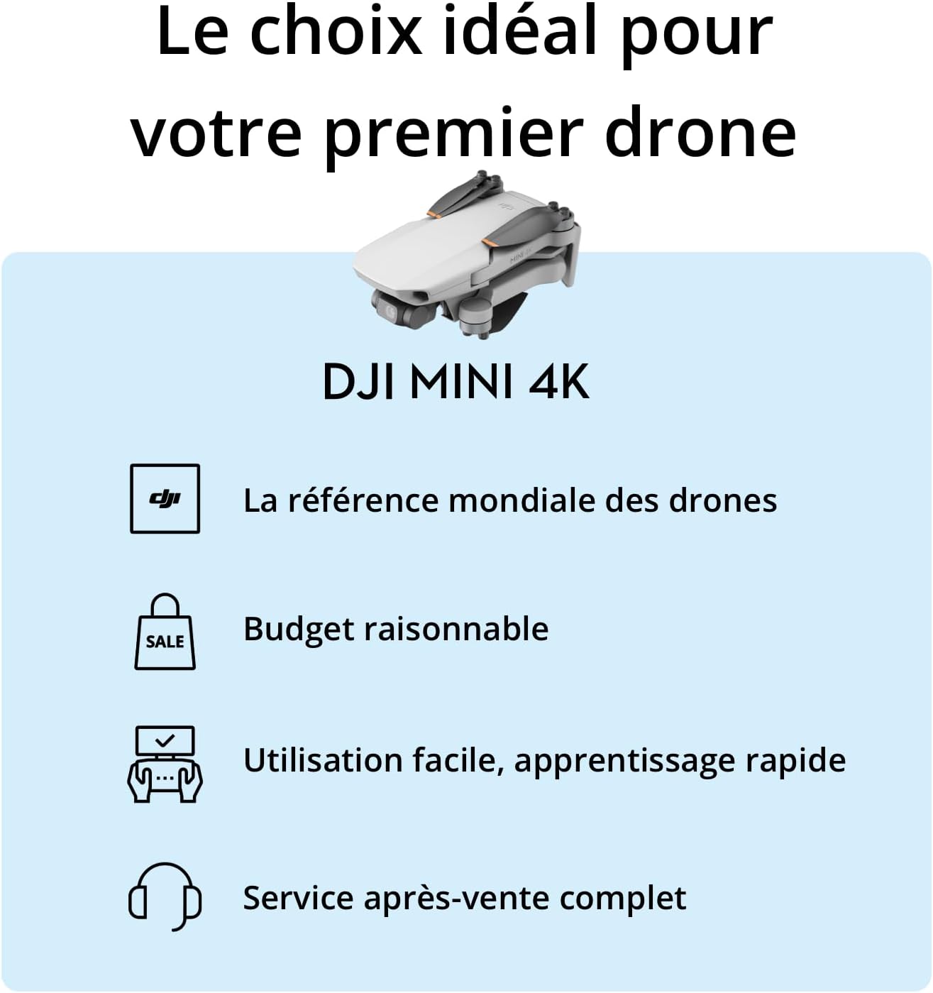 DJI Bundle Fly More Mini 4K, Drone Caméra 4K UHD, Moins de 249 g, Transmission Vidéo sur 10 km, Retour Auto, Trois Batteries, Temps de Vol max. de 93 min, C0, QuickShots