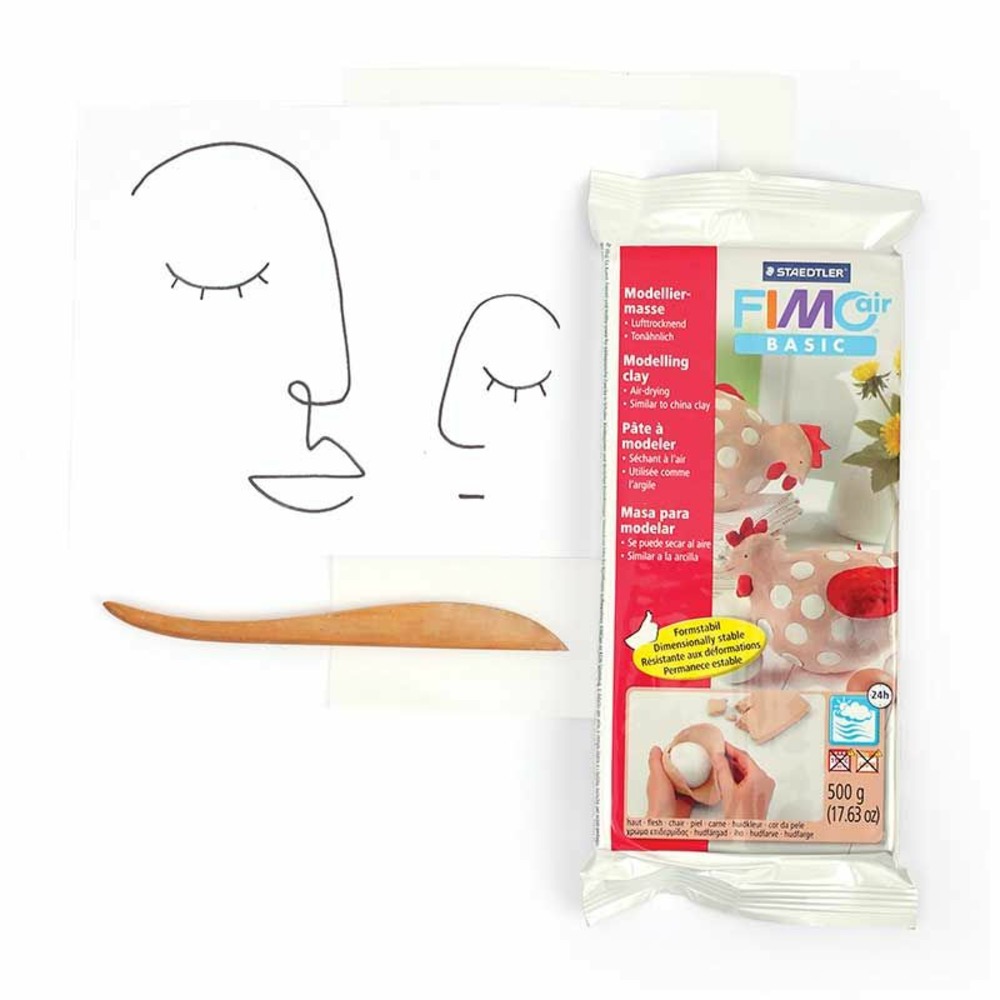 Coffret pâte polymère - vide-poches style line art