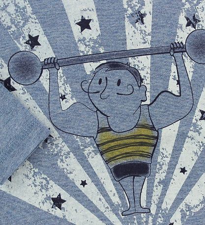 Fixoni Pullover - Blaumeliert meliert m. Gewichtheber