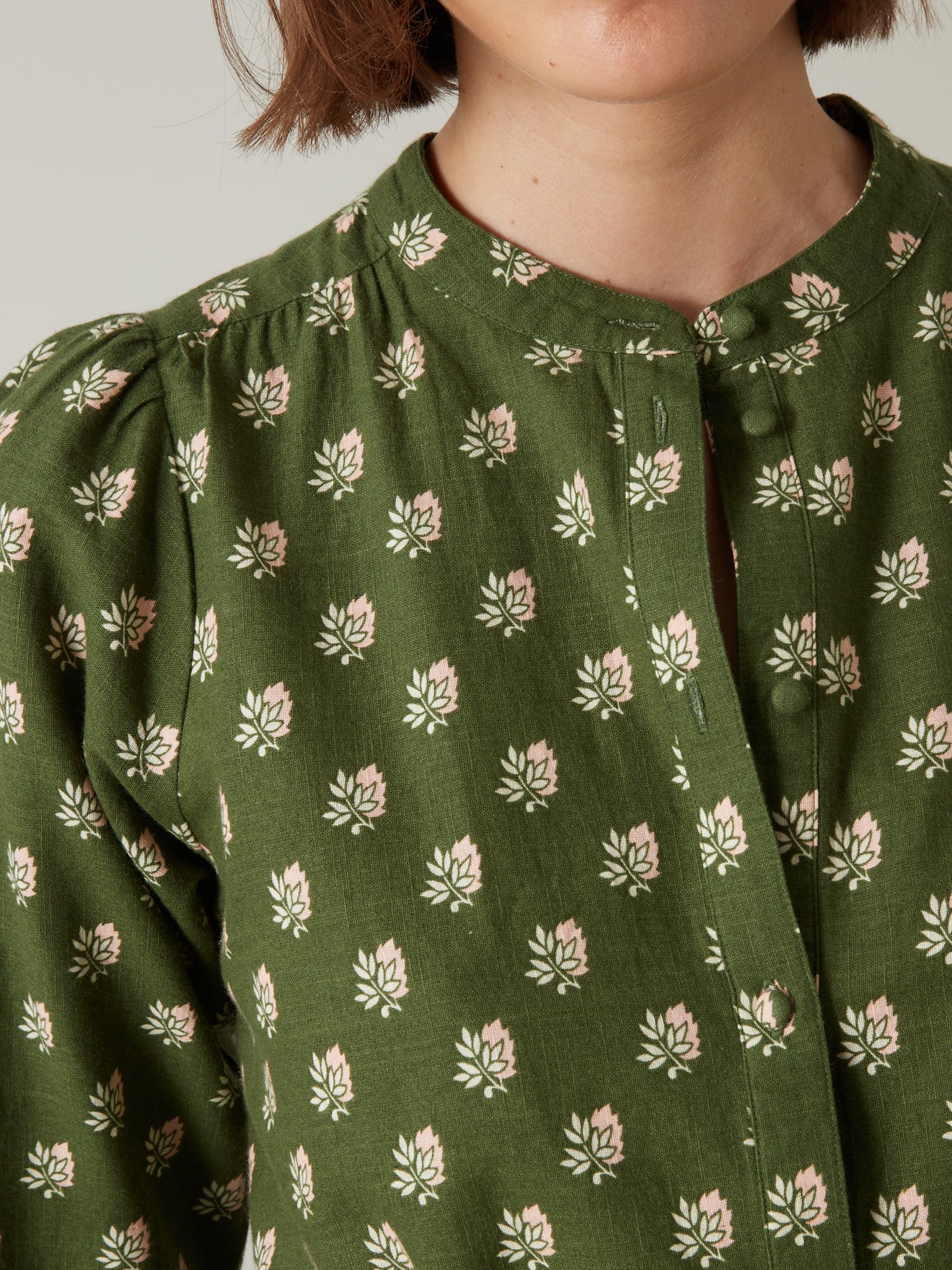 Robe-chemise femme imprimé Woodblock