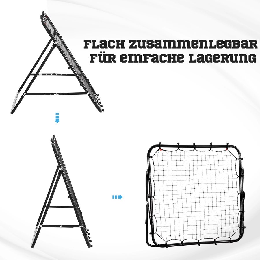 HOMCOM Fußball Rebounder mit verstellbaren Winkeln schwarz