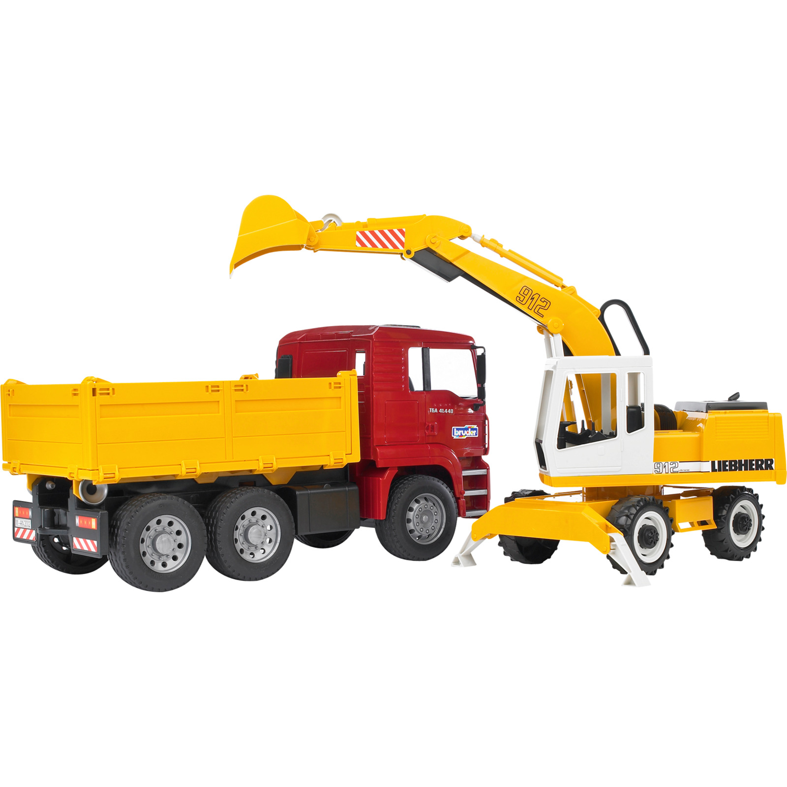 Bruder Man TGA Kipp-LKW mit Bagger
