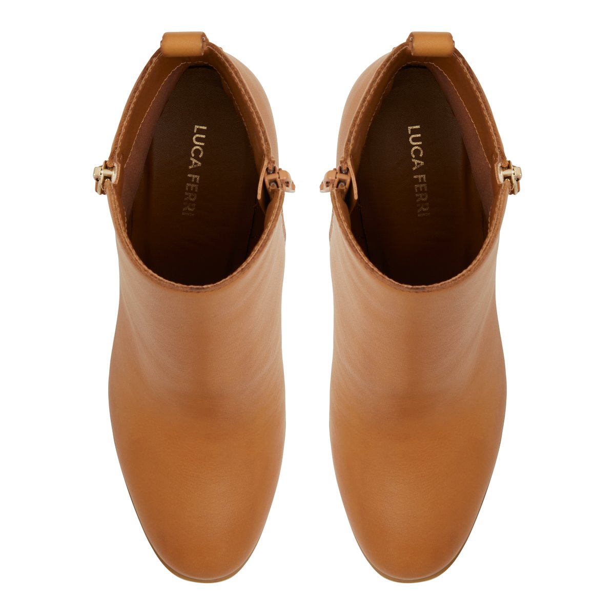 LUCA FERRI-Wylenna-Bottines Habillées - Talon Bloc - Beige Foncé