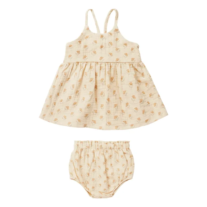 Rylee + Cru Top et Bloomer Zenni à Fleurs | Blanc cassé