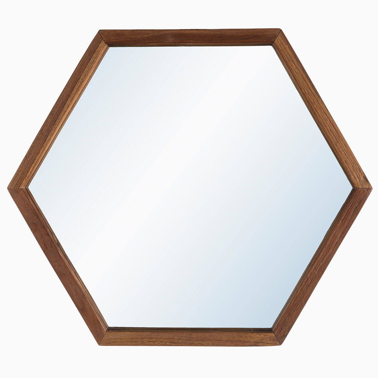 Macabane Miroir L hexagone Alida marron - 50x44 cm