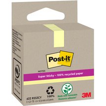 Recycling Notes jaune Super Sticky 76 x 76 mm - bloc de 70 feuilles