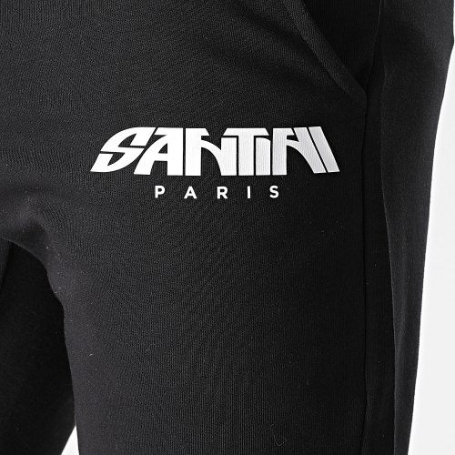 Pantalon Short Jogging Logo Noir Blanc