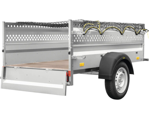 Humbaur enkelassige projectaanhangwagen Steely inclusief geperforeerde plaatverlenging, net & steunwiel 2050 x 1095 x 600 mm ongeremd toegestaan totaalgewicht 750 kg